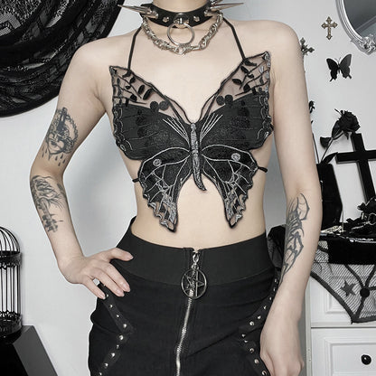 Tunique crop pour dames ornée de papillons Chic und Stil