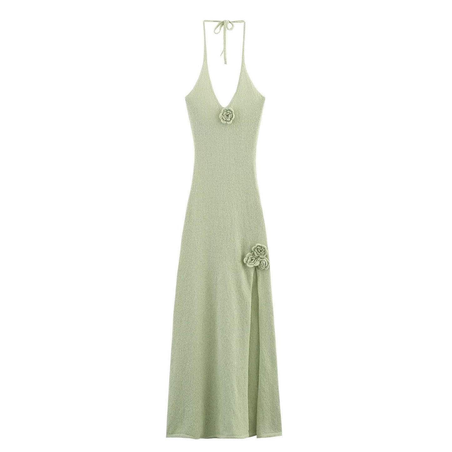 Robe maxi femme avec accent floral et décolleté en V bas Chic und Stil
