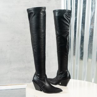 Bottes overknee à talons hauts pour femmes avec un design de sangle chic Chic und Stil