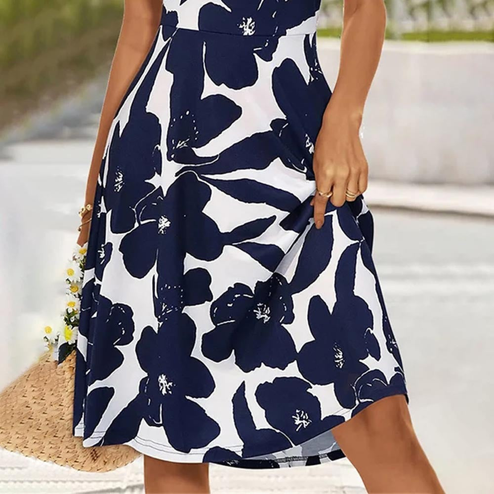 Robe A-ligne à fleurs pour femmes Chic und Stil