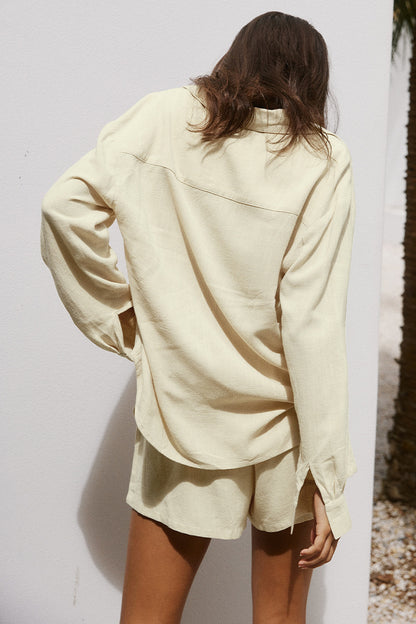 Femmes Ensemble de blouses à manches courtes et de shorts décontracté Chic und Stil