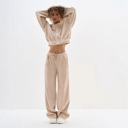 Dame Veste en polaire avec haute fermeture éclair et manches larges Chic und Stil