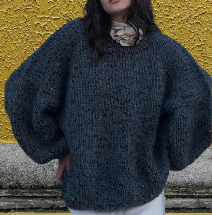 Femme pull en tricot scintillant à coupe ample et accents élégants Chic und Stil