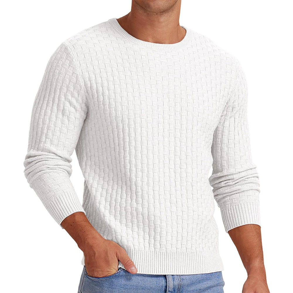 Pull-over rond col structuré pour hommes Chic und Stil