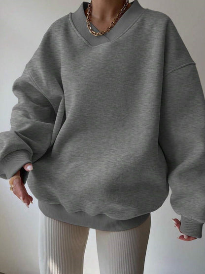 Femmes pull surdimensionné à col en V Chic und Stil