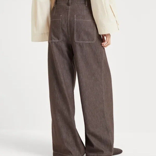 Women Loose Cotton Pants with High Waist and Practical Pockets Chic and Style