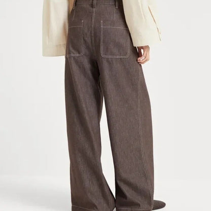 Women Loose Cotton Pants with High Waist and Practical Pockets Chic and Style