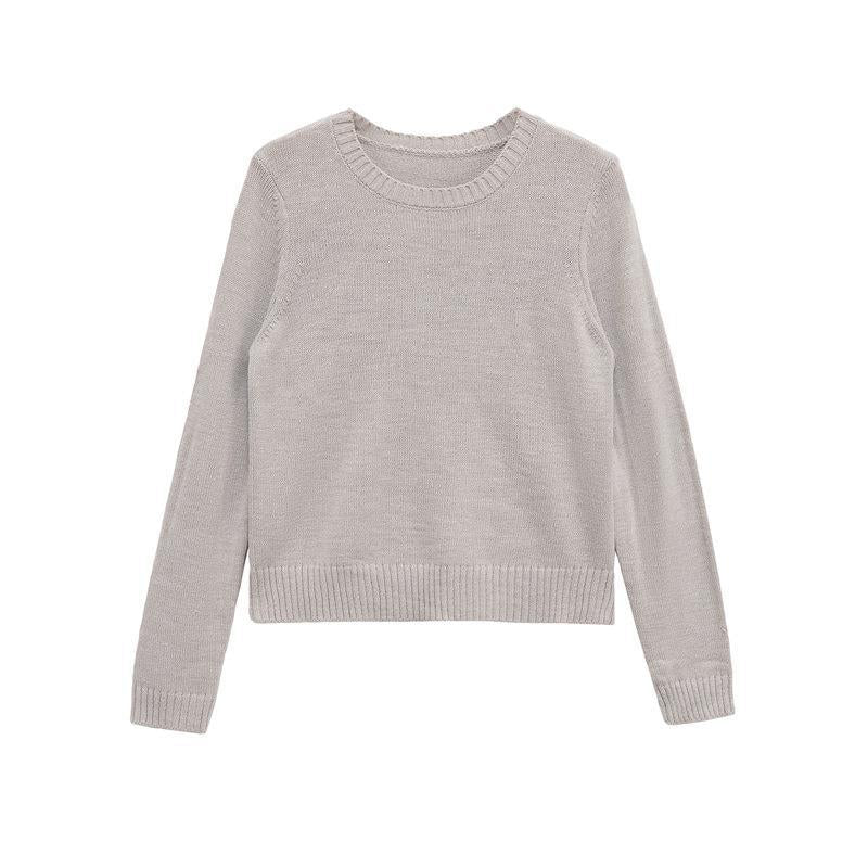 Fine knit women's sweater with crew neck and fine thread Chic und Stil