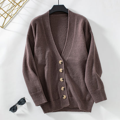 Dames confortable cardigan avec détails de boutons et décolleté en V profond Chic und Stil
