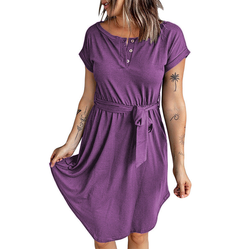 Robe A-ligne à boutons Chic und Stil pour femmes