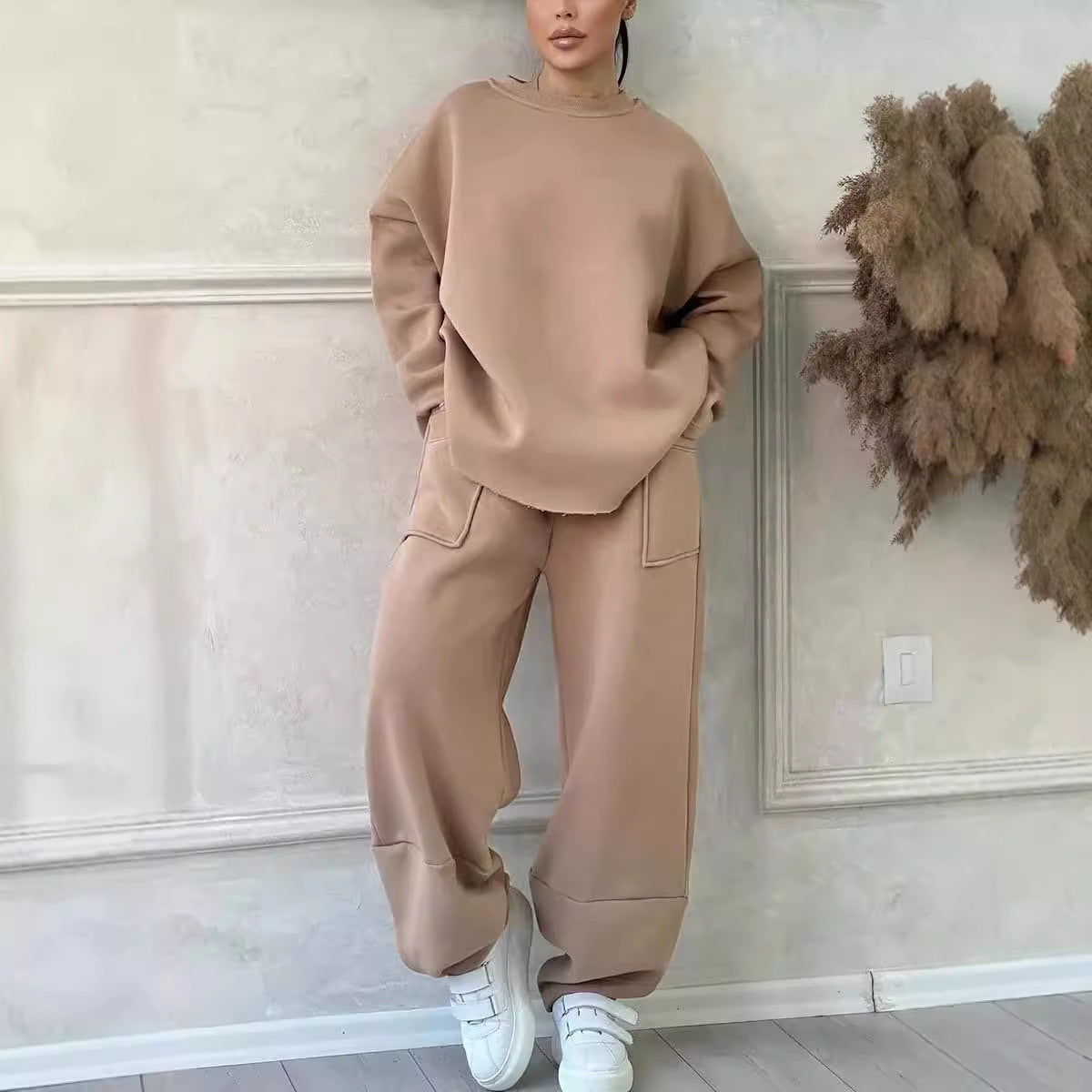 Dames Cozy Oversized Sweat-Set avec des poches spacieuses et une coupe confortable Chic und Stil