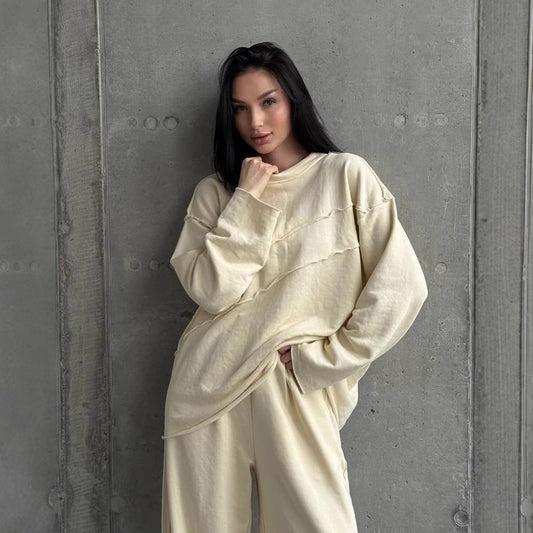 Chic and Style oversized casual sweatshirt set for women and loose athletic pants