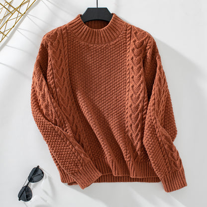 Pull en tricot pour femmes avec un motif de torsades saisissant et un col montant Chic und Stil