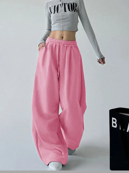 Wide women's jogger pants with elastic waistband Chic and Style