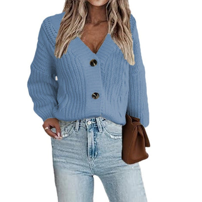 Dames Gilet en tricot à la mode avec de gros boutons et une coupe décontractée Chic und Still