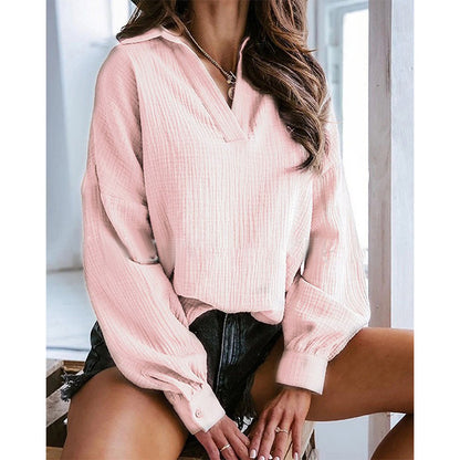 Blouse décontractée femme avec décolleté en V et manches raglan Chic und Stil