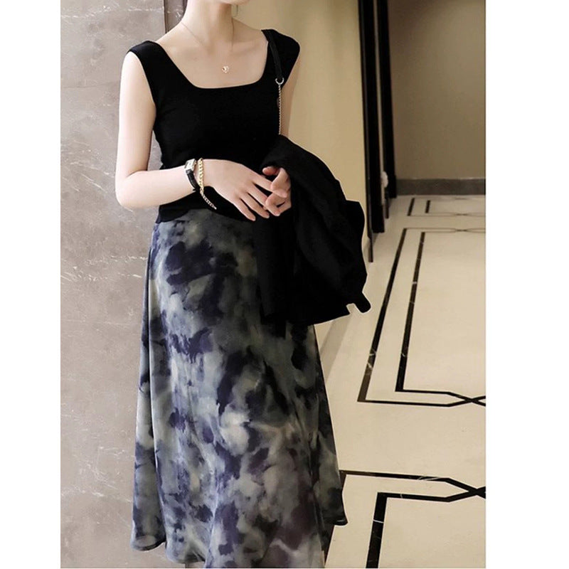 Jupe maxi fluide pour femmes avec imprimé artistique Chic und Stil