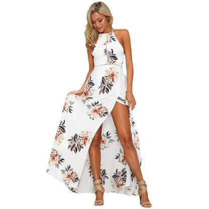 Robe maxi A-line florale pour dames Chic und Stil