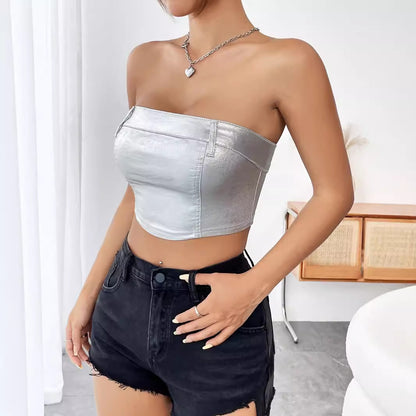 Top bustier femme au design chatoyant avec une coupe raffinée Chic und Stil
