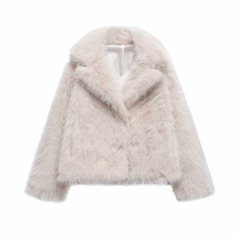 Damen trendige Kunstfelljacke mit modischem Schnitt Chic und Stil