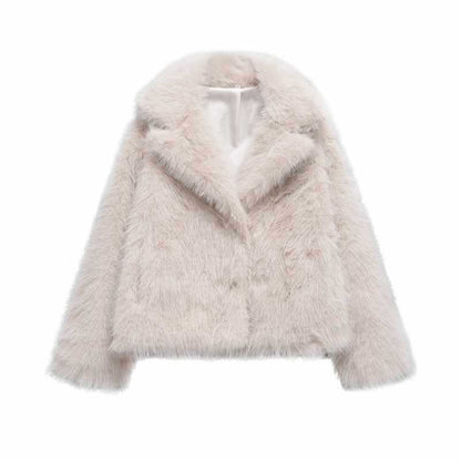 Damen trendige Kunstfelljacke mit modischem Schnitt Chic und Stil