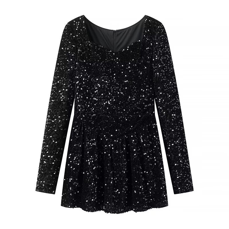 Robe de soirée scintillante pour femmes avec une élégante coupe en A Chic und Stil