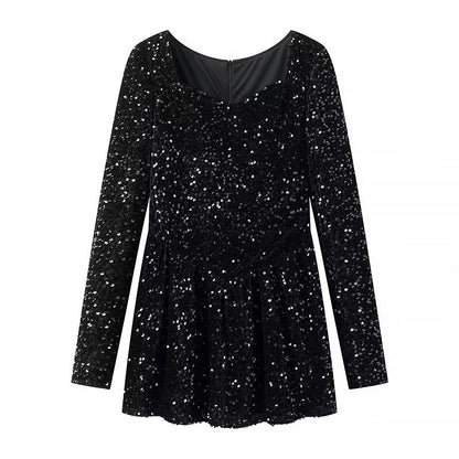 Robe de soirée scintillante pour femmes avec une élégante coupe en A Chic und Stil