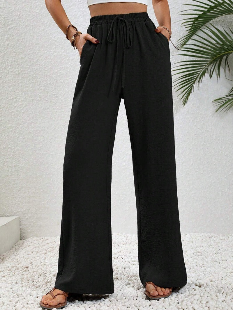 Casual palazzo pants for women with elastic waistband and practical pockets Chic und Stil