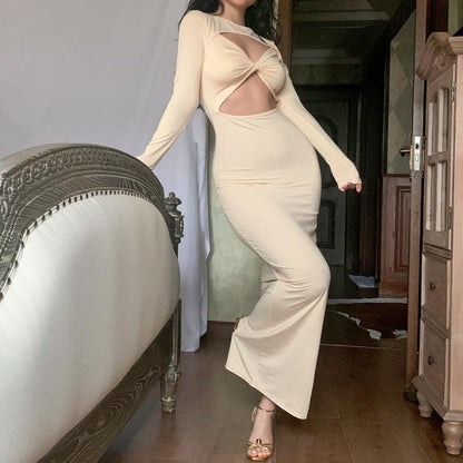 Robe Cut-Out pour femmes avec long manches et design raffiné Chic und Stil