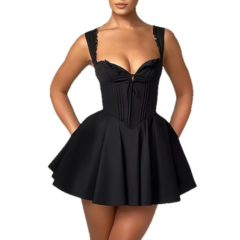 Robe mini femme avec corsage et volants Chic und Stil