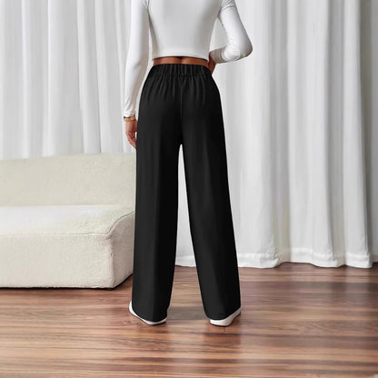High-waisted palazzo pants for women with side pockets and decorative button details Chic and Style