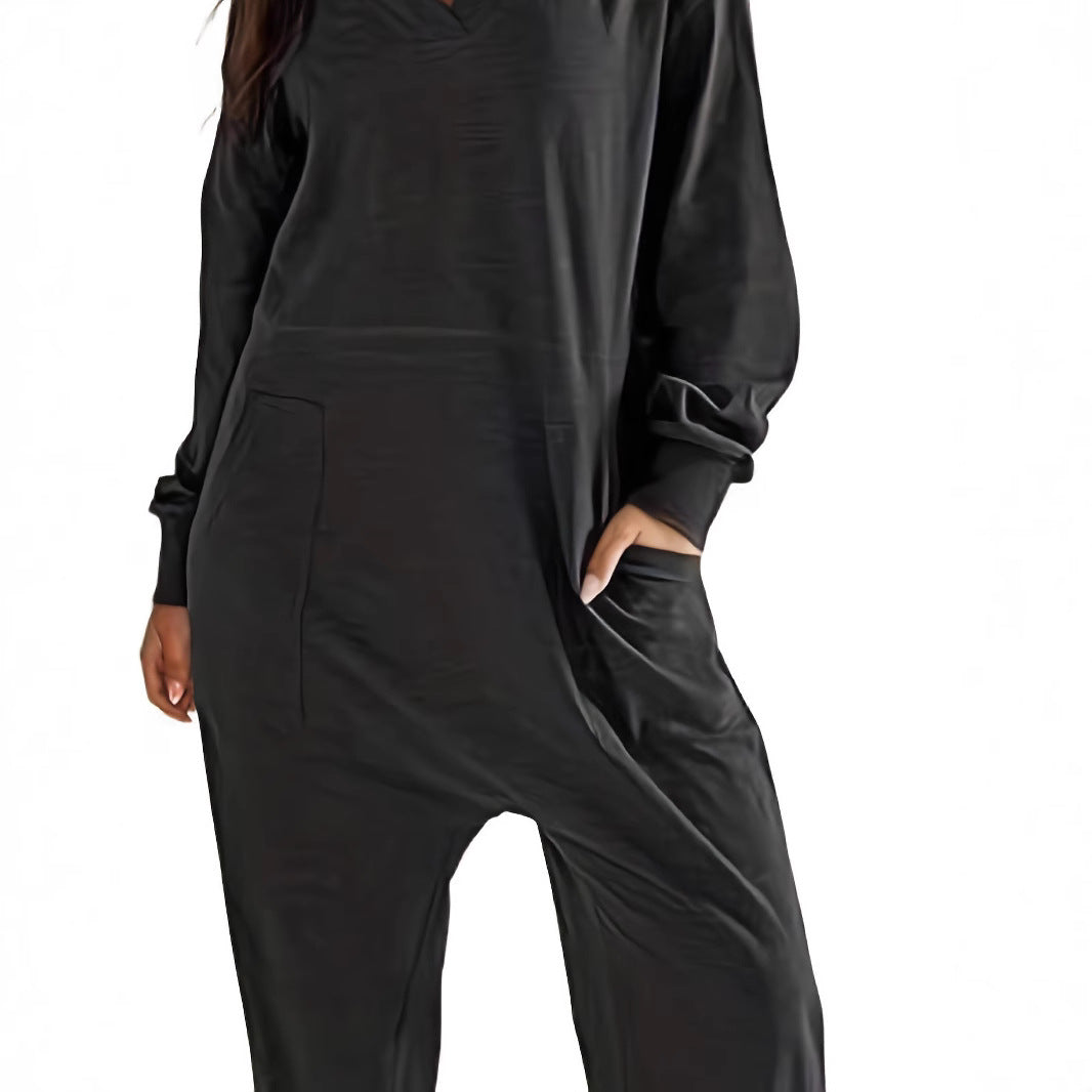 Dames combinaison décontractée avec poches pratiques et décolleté en V élégant Chic und Stil