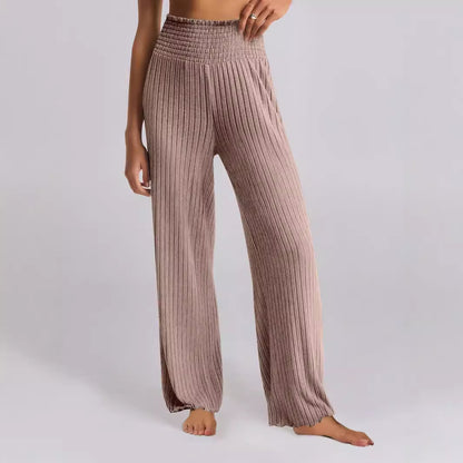Chic and Style Wide Ribbed Palazzo Pants for Women