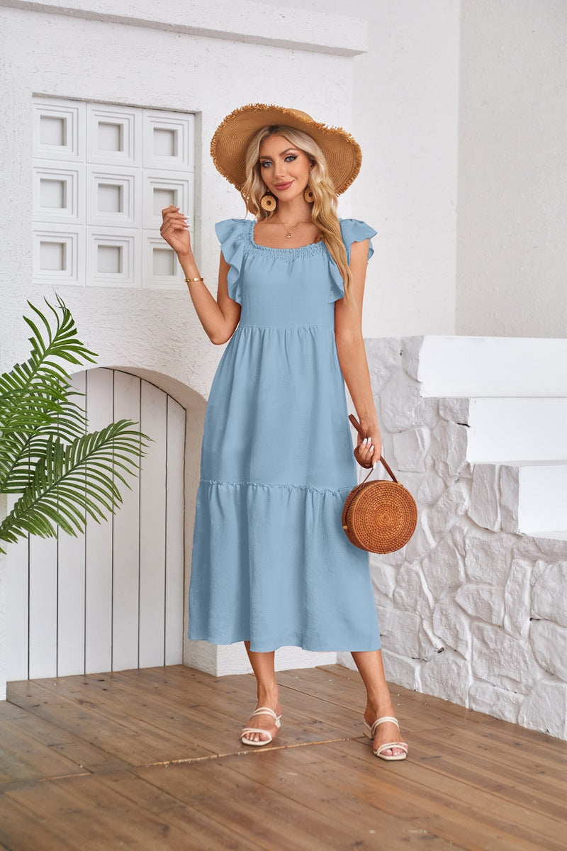 Robe maxi pour femmes avec détails en volants Chic und Stil