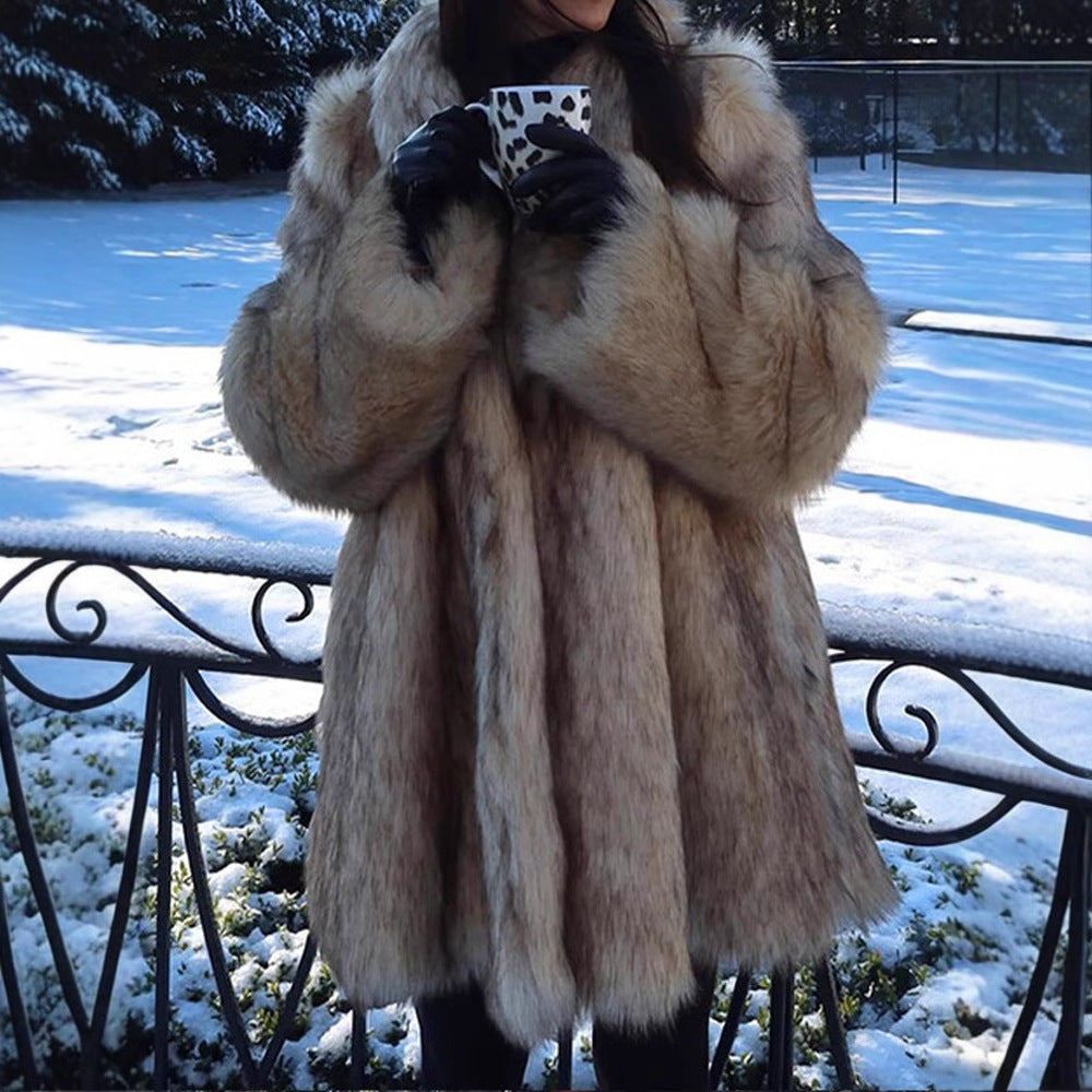 Ladies Comfortable Faux Fur Coat Chic and Style