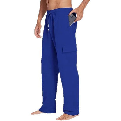 Comfortable cargo pants for men with elastic waistband and side pockets Chic and Style