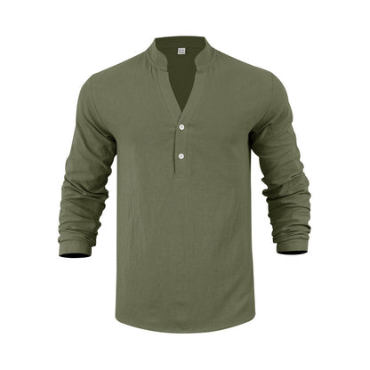 Chemise Henley à manches longues tendance pour hommes avec design texturé Chic und Stil
