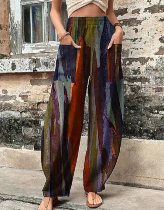 Casual Palazzo Pants for Women with Floral Design and Practical Pockets Chic and Style