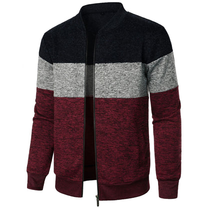 Veste de sport pour hommes avec motif de rayures modernes et finition élastique Chic und Stil