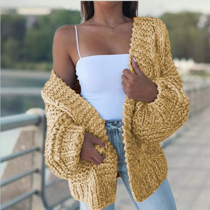 Dames gros tricot cardigan avec des manches oversize et une coupe décontractée Chic und Still