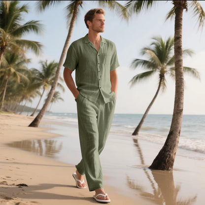 Airy summer set for men with modern shirt and comfortable pants Chic and Style