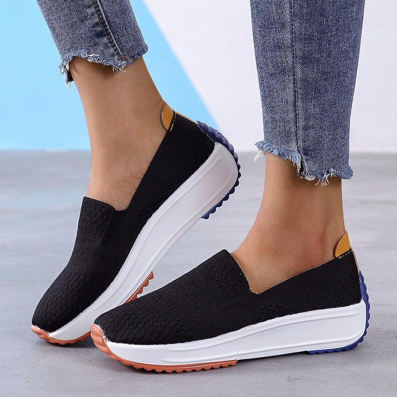 Baskets slip-on respirantes pour femmes avec semelle antidérapante et dessus en tricot flexible Chic und Stil