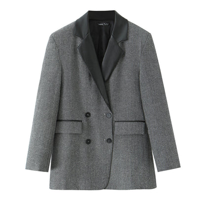 Blazer mode femme avec double rangée de boutons et élégant revers Chic und Stil