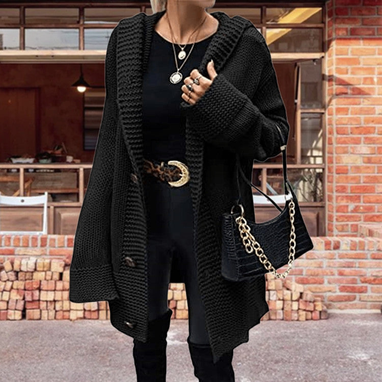 Dames Gros tricot Cardigan avec coupe décontractée et détails modernes de boutons Chic und Stil