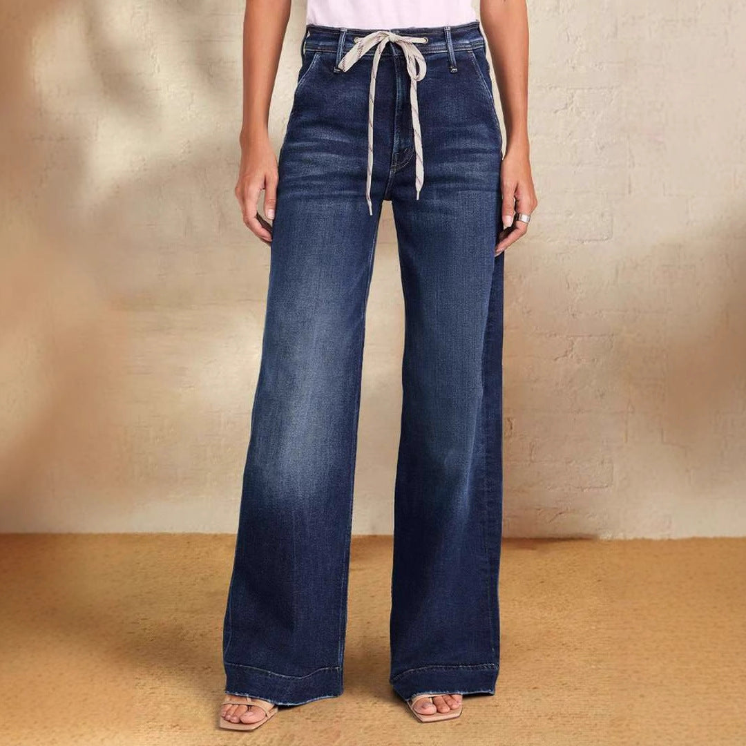 Loose high-waisted denim pants for women Chic und Stil