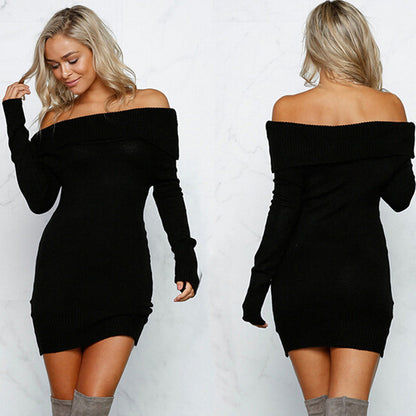 Robe en tricot à épaules dénudées pour femmes Chic und Stil