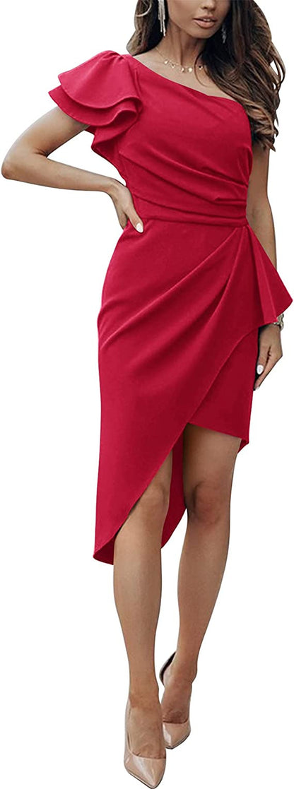 Dames Robe portefeuille élégante avec ourlet asymétrique et détails en dentelle Chic und Stil