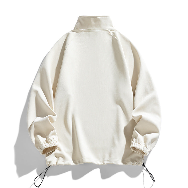 Pull-over à manches longues pour hommes avec ouverture zippée courte Chic und Stil