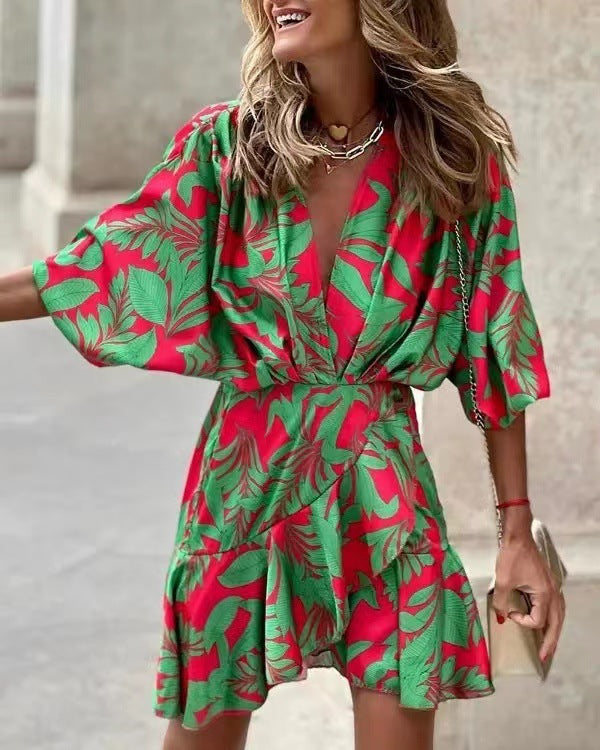 Dames Robe courte minimaliste à manches courtes Chic und Stil