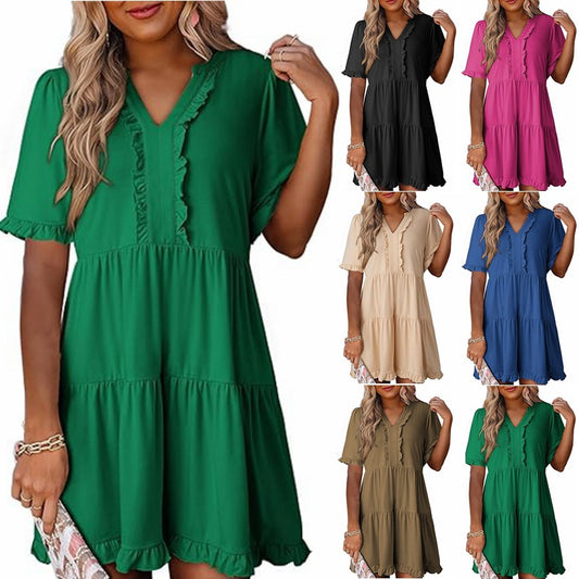 Robe de loisirs femme avec détails volants Chic und Stil